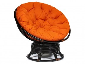 Кресло-качалка Papasan w 23/01 B с подушкой Antique brown, ткань Оранжевый в Лангепасе - langepas.магазин96.com | фото