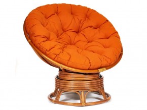 Кресло-качалка Papasan w 23/01 B с подушкой Cognac, ткань Оранжевый в Лангепасе - langepas.магазин96.com | фото