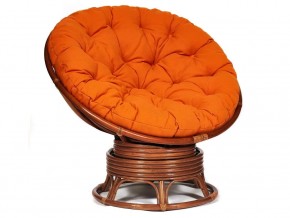 Кресло-качалка Papasan w 23/01 B с подушкой Pecan, ткань Оранжевый в Лангепасе - langepas.магазин96.com | фото